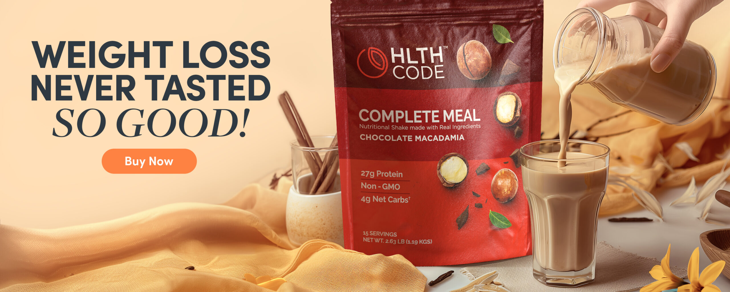 Weight loss meal replacement shake - low carb, 4g net carbs